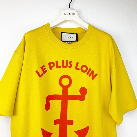 NWT Gucci anchor print oversized T-shirt In Yellow Size M - Picture 6 of 14